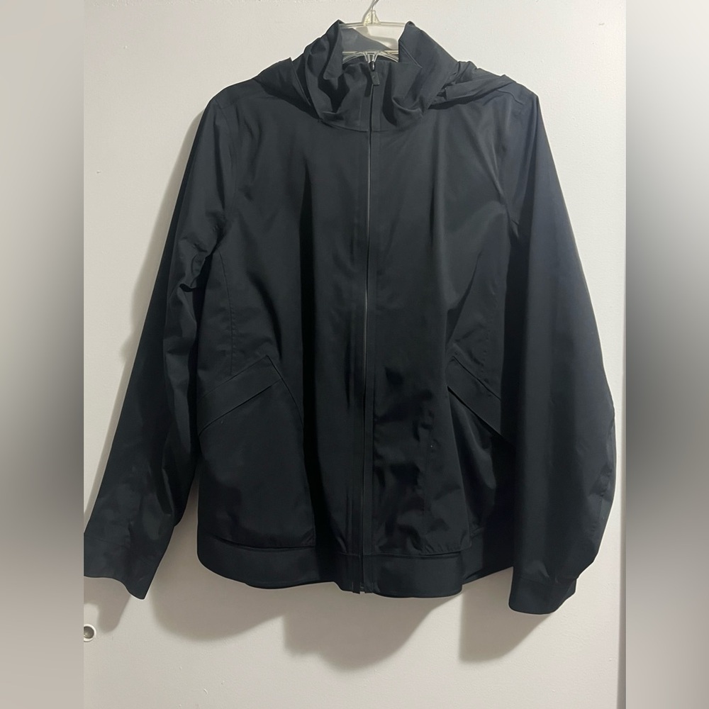 Lululemon Black Nylon Hooded Jacket, Size 10